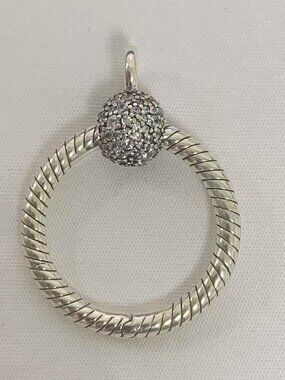 Pandora Moments Small Pavé O Pendant, S925 Silver Jewelry